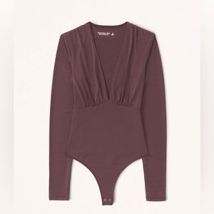 Long-Sleeve Slinky V-Neck Bodysuit